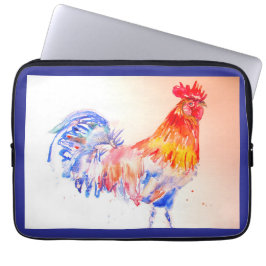 Rooster Watercolor Chicken Bird Vater Laptopschutzhülle