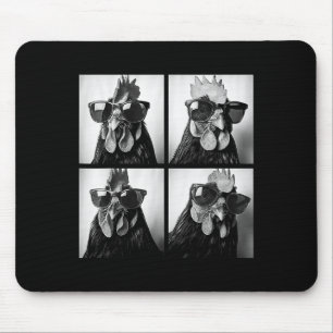 Rooster Wear Sungles Fotobooth Selfie Farm Chi Mousepad