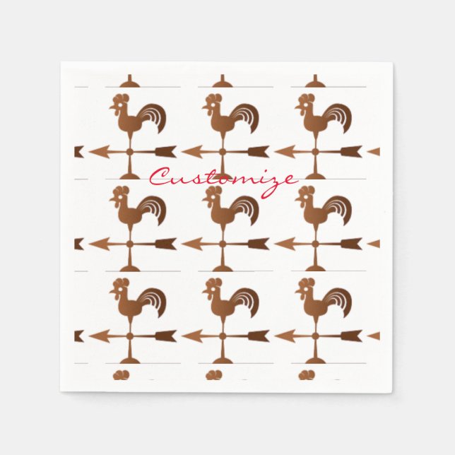 Rooster Weathervane Thunder_Cove Serviette (Vorderseite)