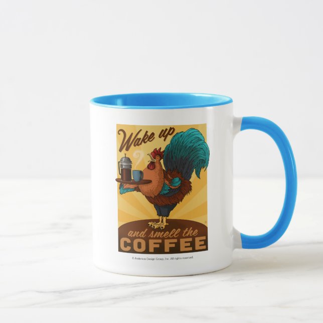 Rooster - Weck auf und rieche den Kaffee Tasse (Rechts)