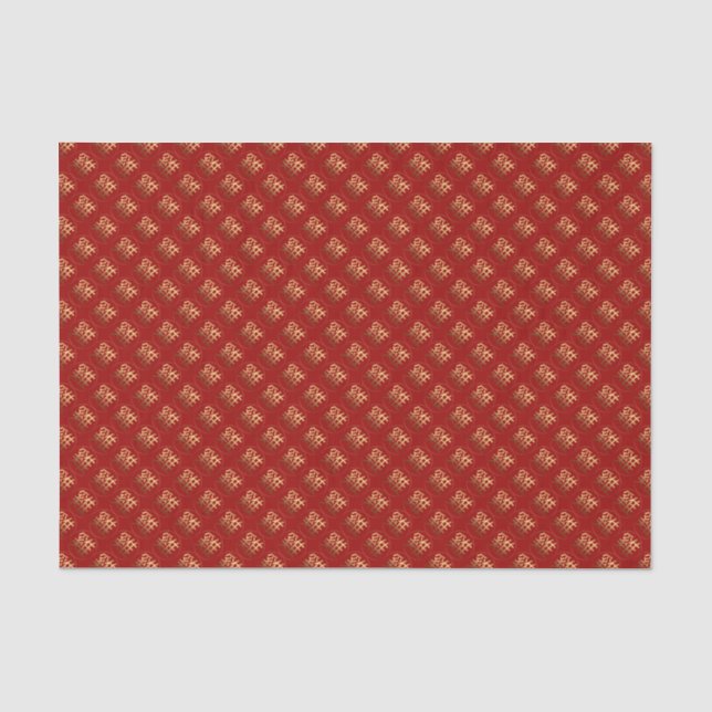 Rooster Year Gold Prägung Symbol Tissue Seidenpapier (Vorderseite)