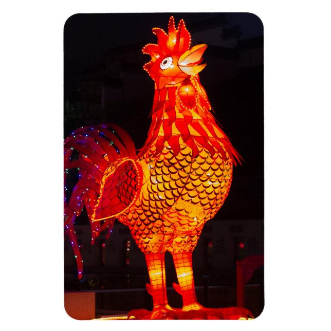 Rooster Zodiac Symbol Lantern Magnet (Vertikal)