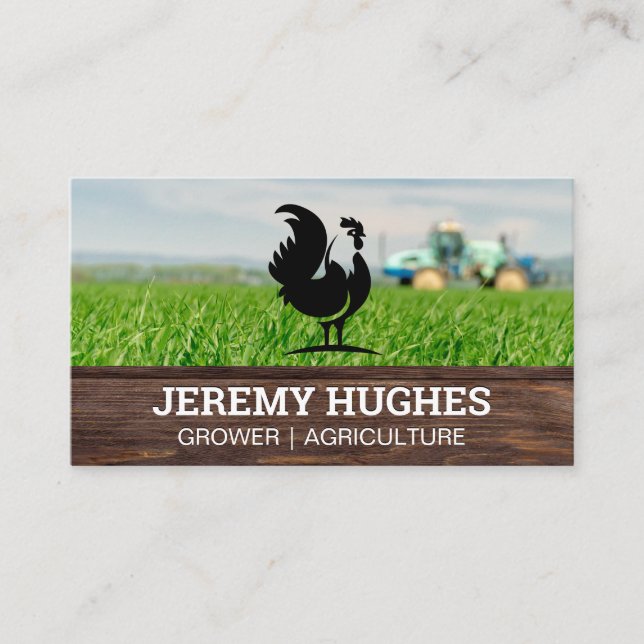 Roosterlogo | Zugmaschine und landwirtschaftlicher Visitenkarte (Vorderseite)