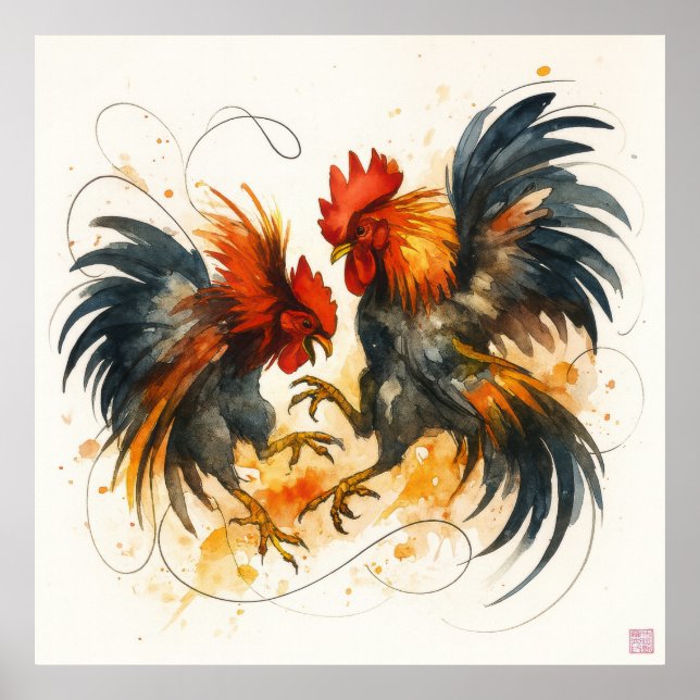 Roosters - Archival Print Poster (Vorne)
