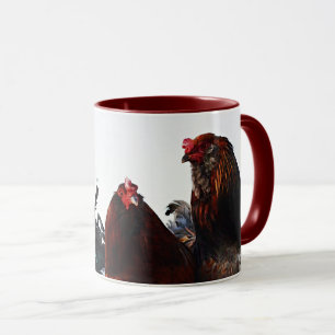 Roosters Chicken Art Farm Art Cup Tasse