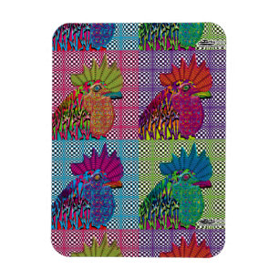 Roosters Gone Psycho Magnet