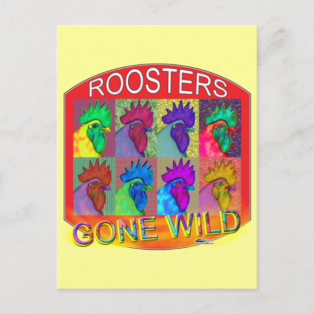 Roosters Gone Wild #3 Postkarte (Vorderseite)