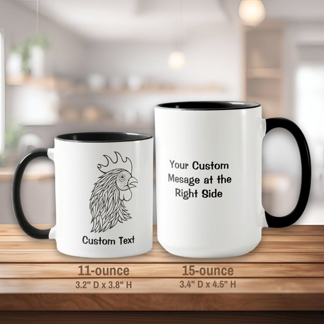 Rooster's Head Line Art Tasse (Von Creator hochgeladen)