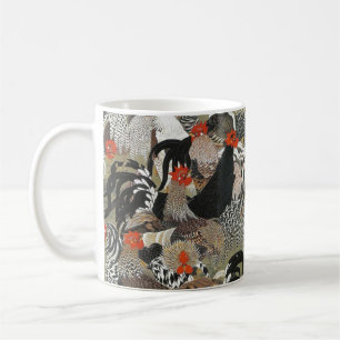 Roosters Hen Illustration von Ito Jakuchu Kaffeetasse
