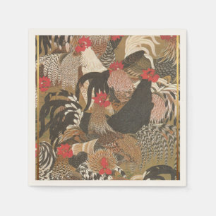 Roosters Japanisches Malkroster Jahr 2017 Papier Serviette