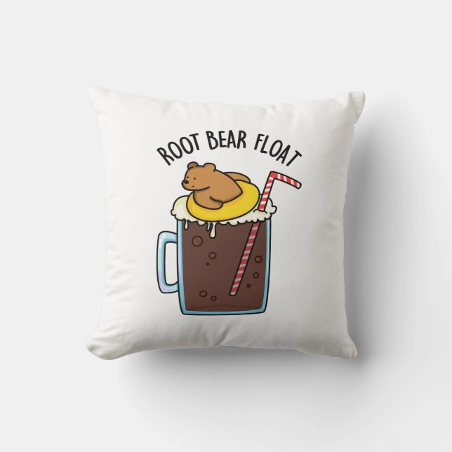 Root Bear Float Funny Root Beer Pub Kissen (Vorderseite)
