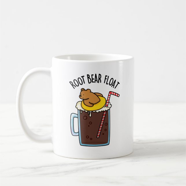 Root Bear Float Lustiger Root Beer Pun Kaffeetasse (Links)
