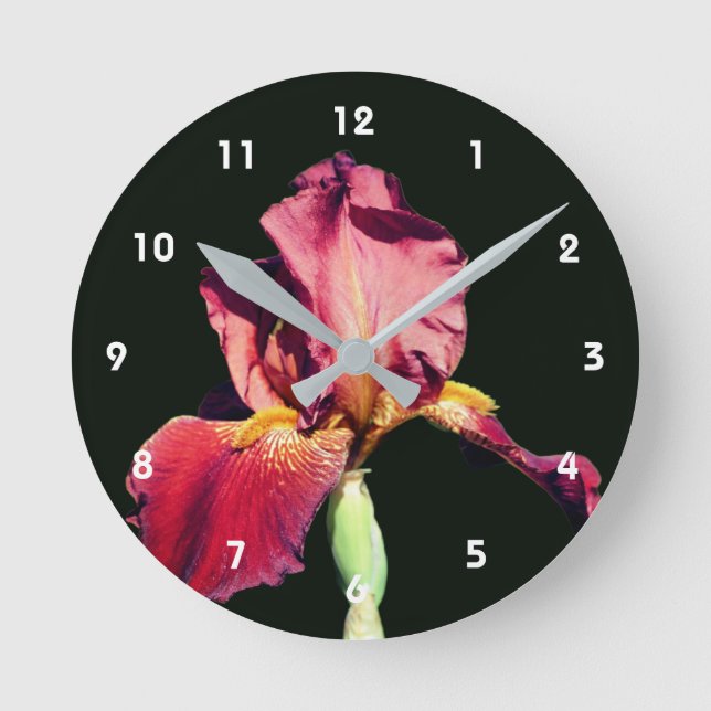 Root Beer Bartirisblume Runde Wanduhr (Vorderseite)