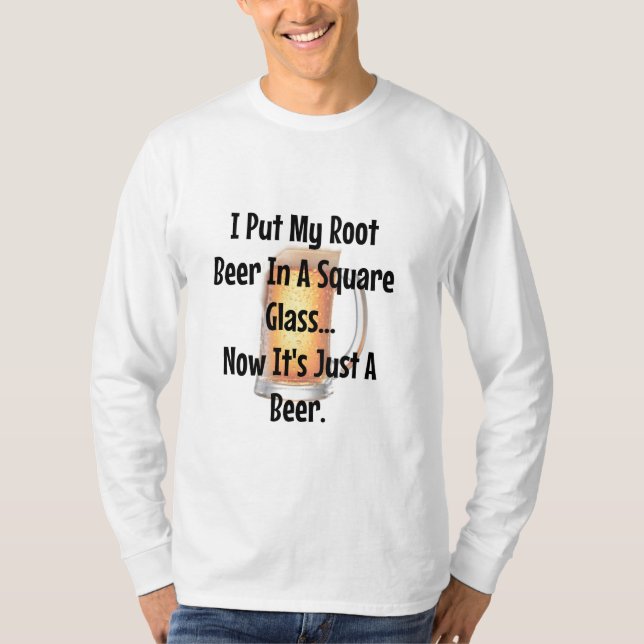 Root Beer Square Cup Matte Joke Shirt Funny (Vorderseite)