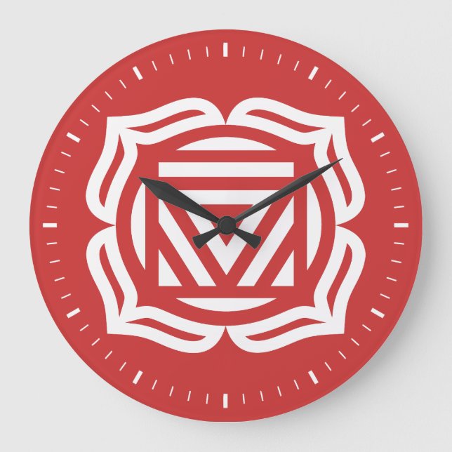 Root Chakra Energy Wall Clock Große Wanduhr (Vorderseite)