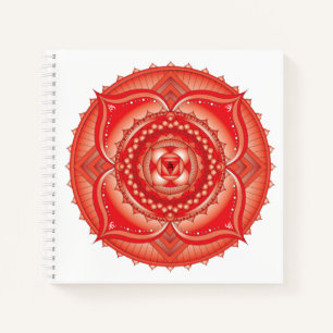 Root Chakra Mandala Red Square Notebook Notizbuch