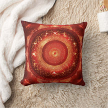 Root Chakra Red Mandala Pillow