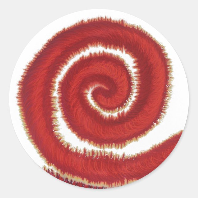 Root Chakra Red Spiral Artwork #1 Runder Aufkleber (Vorderseite)