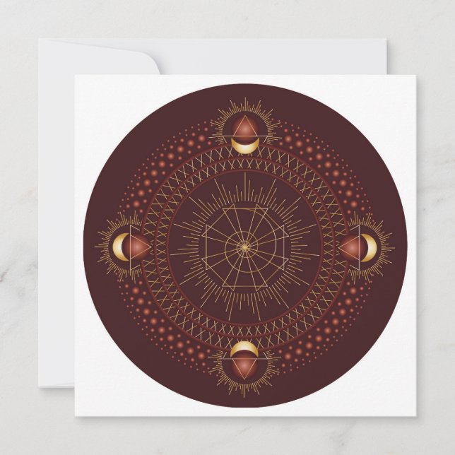 Root Chakra Shadow Mandala Square Note Card Mitteilungskarte (Vorderseite)