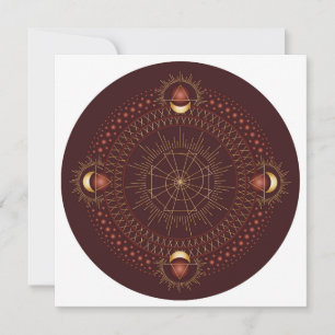 Root Chakra Shadow Mandala Square Note Card Mitteilungskarte