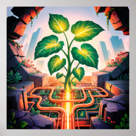 Root Circuit - Solarpunk Growth Art Poster
