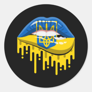 Root-Flagge der Ukraine Runder Aufkleber