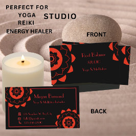 Root Ground Chakra Red Mandala Yoga Studio Visitenkarte