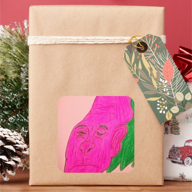 Root Vegetable Character Art Square Stickers (Feiertag)