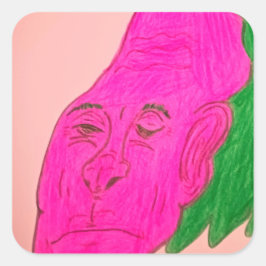 Root Vegetable Character Art Square Stickers