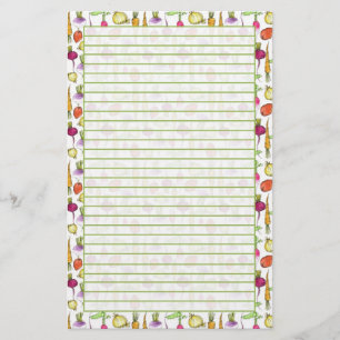 Root Vegetables Zeichnend Gartengeflecht Briefpapier