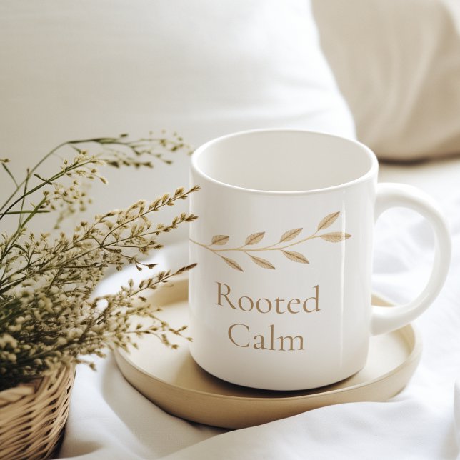 Rooted Calm Vine Classic Mug, 11 oz Kaffeetasse (Folk-inspired vine accents in muted tones designed for quiet, everyday coffee moments.)
