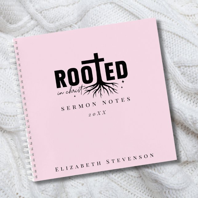 Rooted in Christ Blush Pink Sermon Bemerkungen Notizbuch (Von Creator hochgeladen)