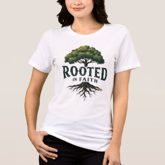 Rooted in Faith Christlich Tree Graphic Tri-Blend Shirt