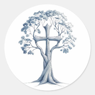 Rooted in Grace Cross Tree Sticker