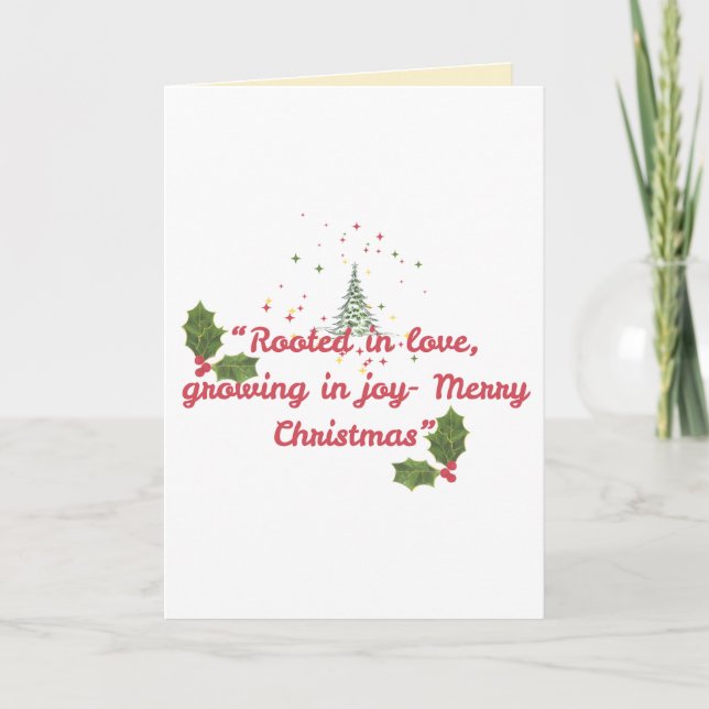 Rooted in Love, Growing in Joy—Botanical Christmas Karte (Vorderseite)