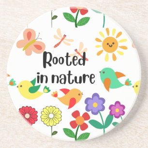 "Rooted in Nature" Öko Inspiriert Grafik Getränkeuntersetzer