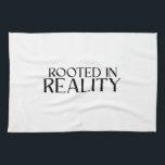 Rooted In Reality Minimalist Typewriter Geschirrtuch<br><div class="desc">Utility meets clear perspective. Premium cotton towel featuring high-contrast typewriter typography, blending daily function with a clean, stoic aesthetic.</div>