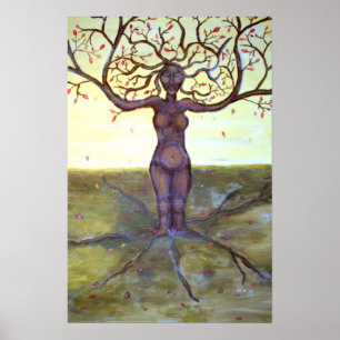 "Rooted" Tree Goddess Art Full Blee Print Poster