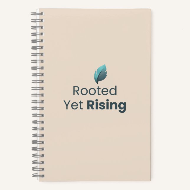 Rooted Yet Rising Minimal Motivational Notebook Notizbuch (Vorderseite)