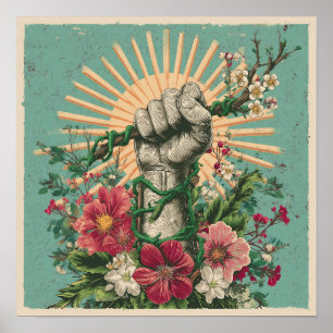 Rooter Widerstand - Solarpunk Protest Poster