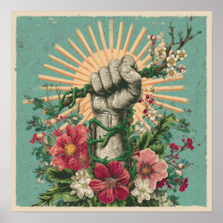 Rooter Widerstand - Solarpunk Protest Poster