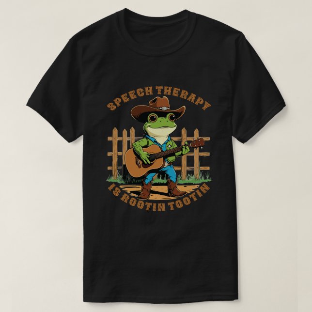Rootin’ Tootin’ Speech Therapy Cowboy Frog T-Shirt (Design vorne)