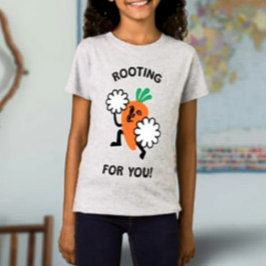 Rooting for You - Carrot Cheerleader Kids Shirt