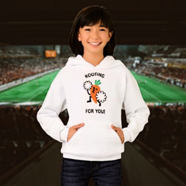 Rooting für dich - Carrot Cheerleader Kids Hoodie (Von Creator hochgeladen)