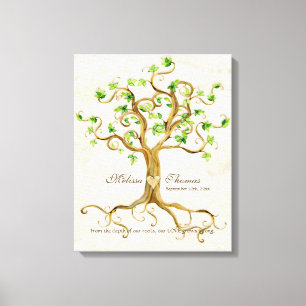 Roots Swirt Tree Roots Antike Creme Hochzeitsgesch Leinwanddruck