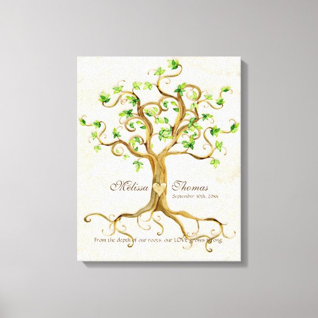 Roots Swirt Tree Roots Antike Creme Hochzeitsgesch Leinwanddruck (Vorderseite)