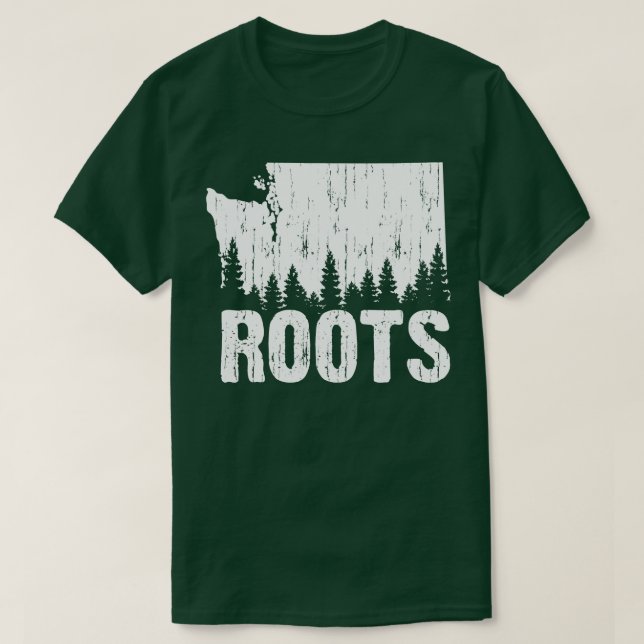 Roots Washington Staat Rustic T-Shirt (Design vorne)