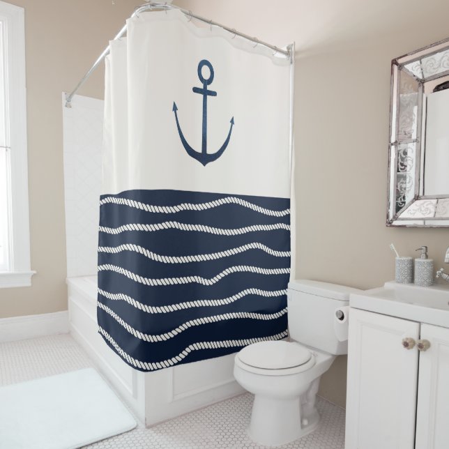 Rope and Anchor Pattern Duschvorhang (Beispiel)