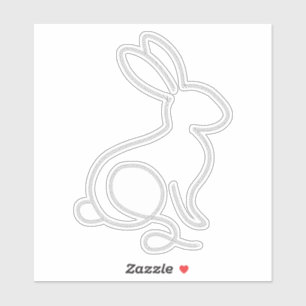 Rope Bunny Rabbit Minimal Modern 1. Geburtstag Aufkleber
