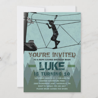 Rope Course Birthday Party Einladung